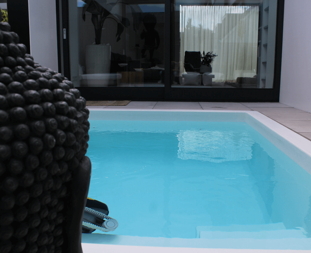 Plunge pool met zwembadrobot